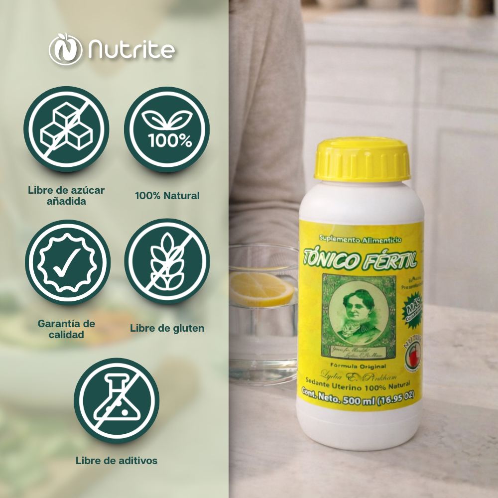 Tónico Fértil - Viburno Americano, Corteza de Calambre, Raíz de Genciana, Raíz de Orozuz - 500 ml