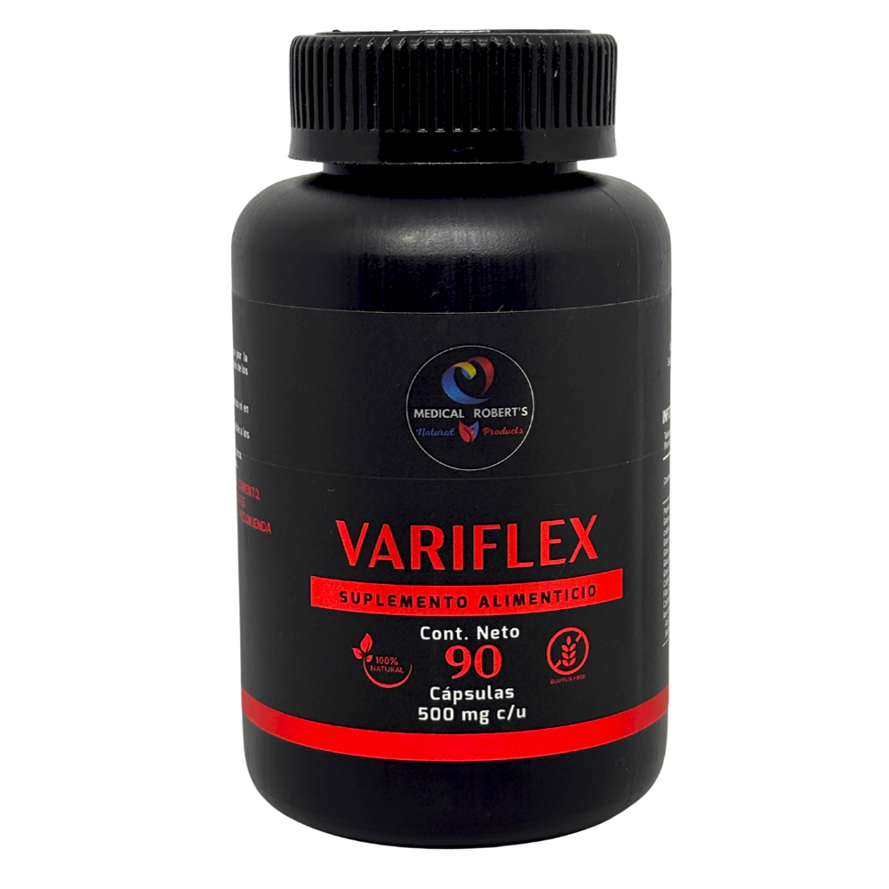 Variflex - Rusco, Vitis Vinifera, Escoba de Bruja, Toronjil - 90 Cápsulas de 500 mg