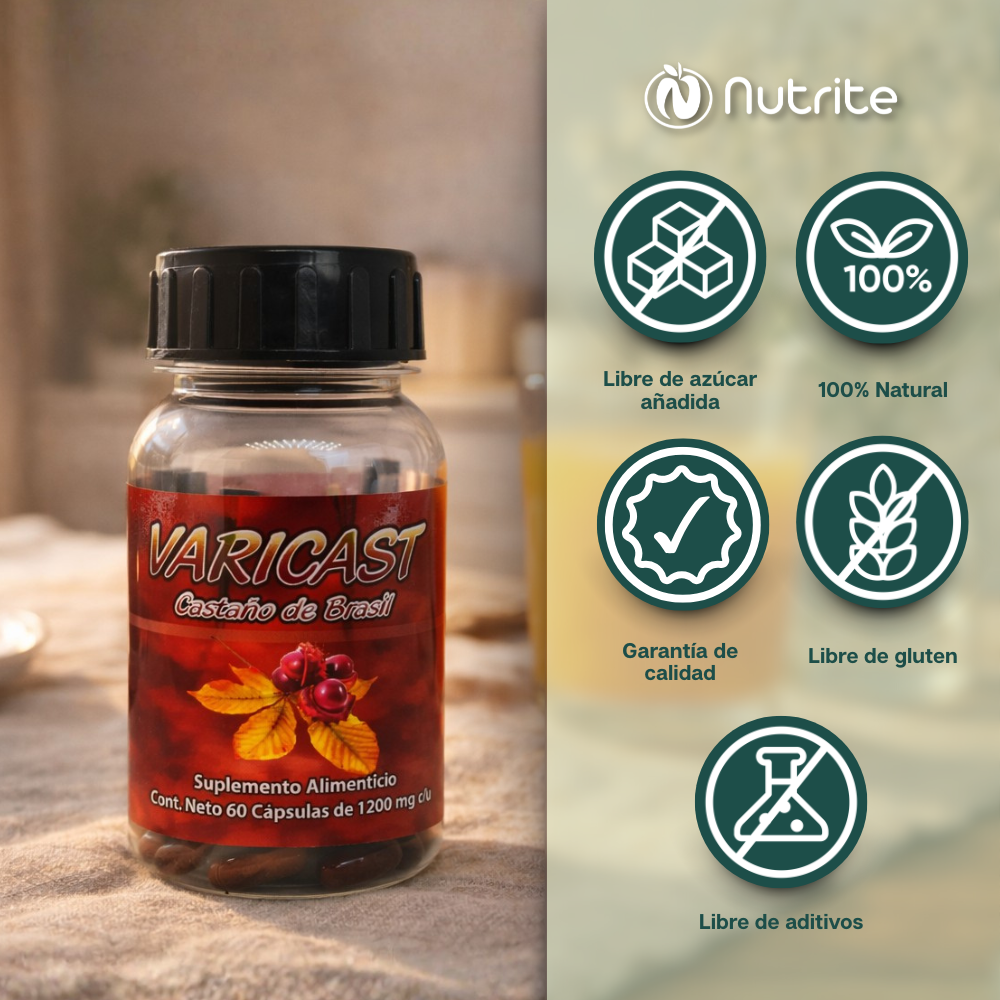 Varicast - Castaño de Brasil - 60 Cápsulas de 1200 mg