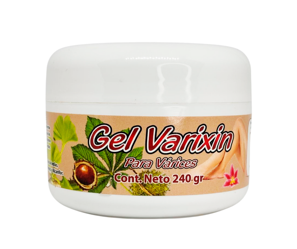 Varixin - Gel con Mikania, Castaño de indias, Hamamelis, Ginkgo Biloba, Mentol - 240 gr
