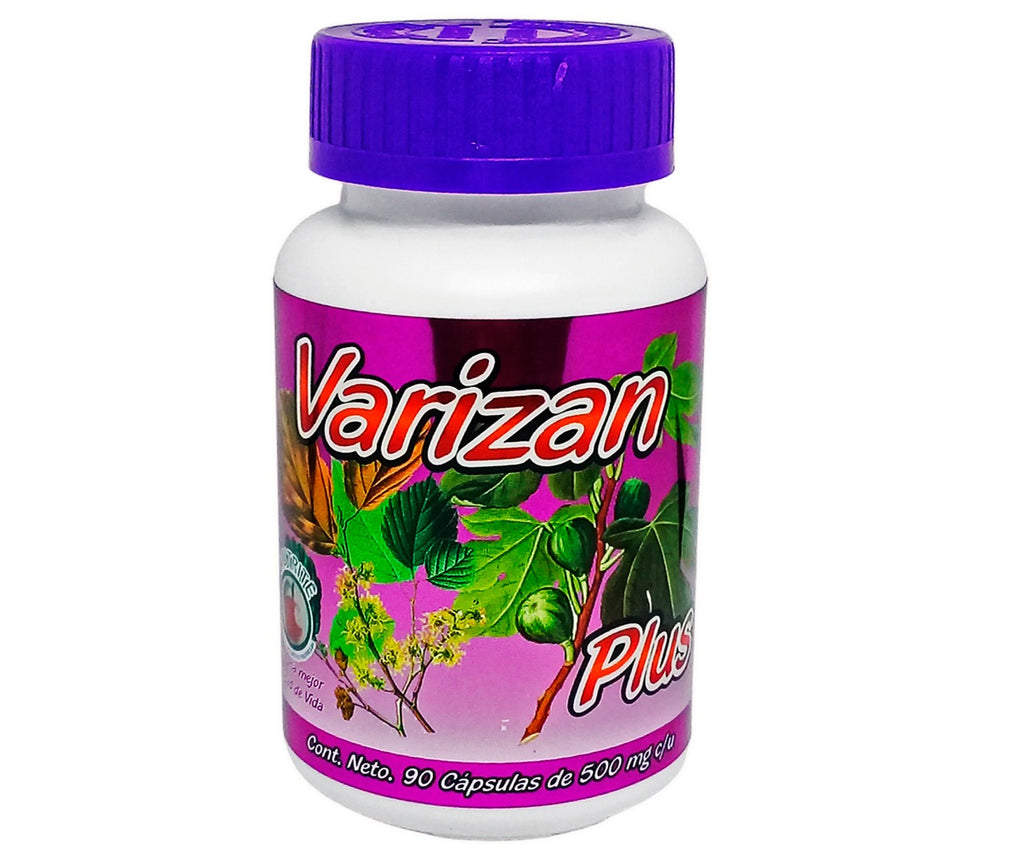 Varizan - Olivo Europeo, Hamamelis, Zarzaparrilla, Ahuehuete, Zapote Blanco - 90 cápsulas de 500 mg