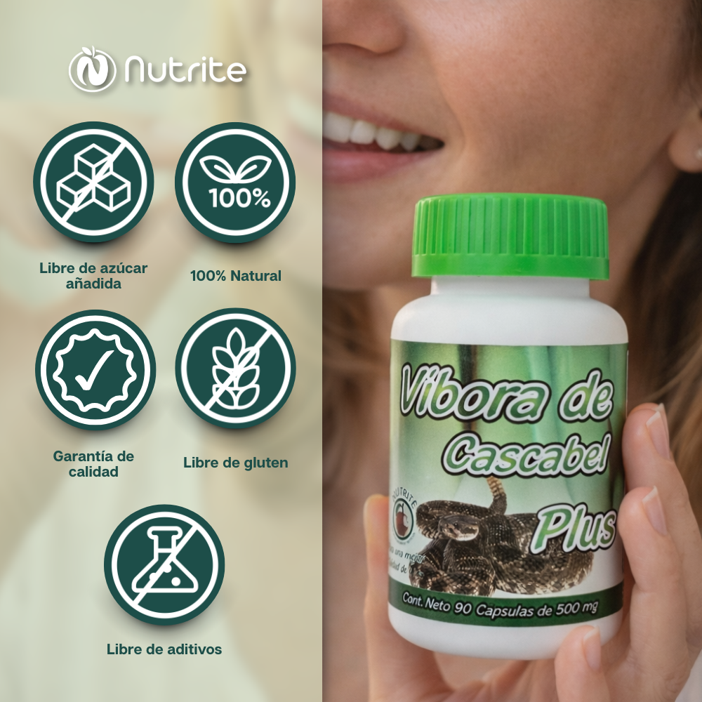 Víbora de Cascabel - 90 Cápsulas de 500 mg