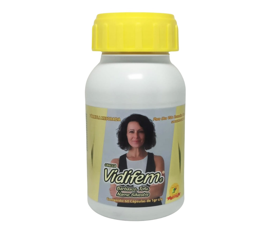 Vidifem - Camote Silvestre, Tofu, Barbasco, Hierba de San Juan, Kava kava, Salvia - 60 cápsulas de 1000 mg