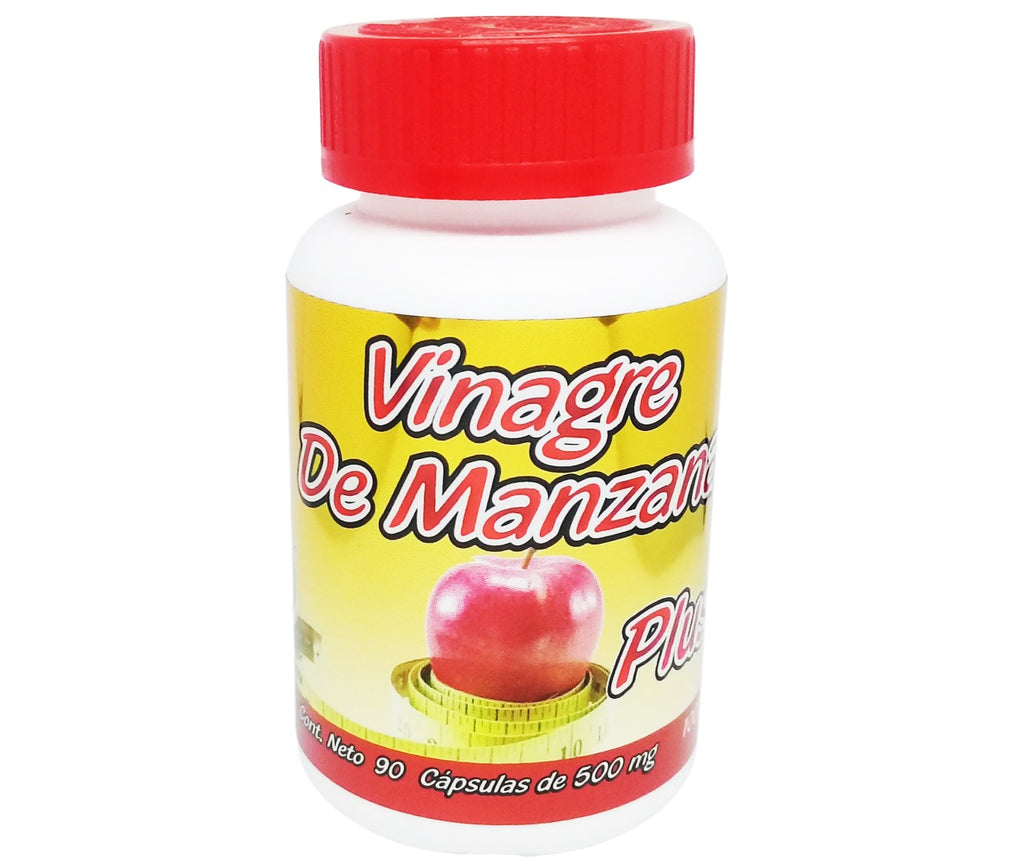 Vinagre de Manzana Plus - Vinagre de Manzana, Kelp, Focus, Lecitina de Soya - 90 cápsulas de 500 mg
